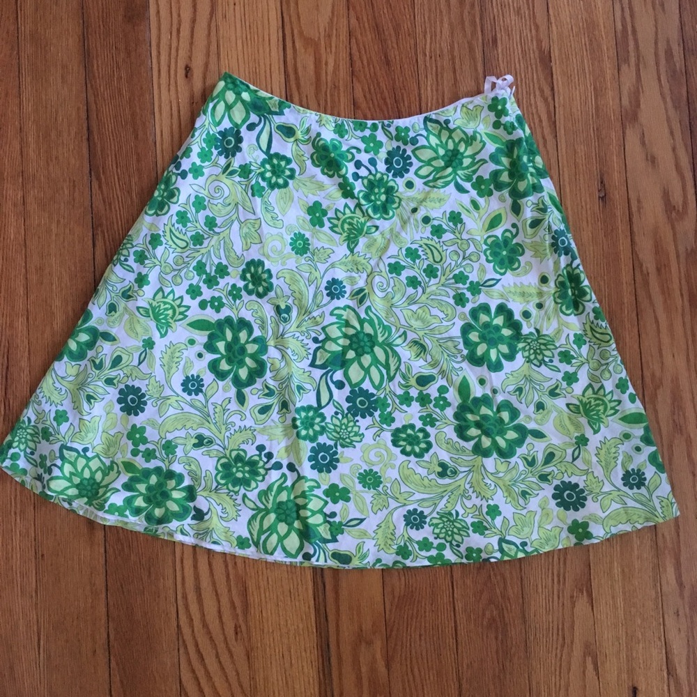COPY - Cute green floral GAP a-line skirt